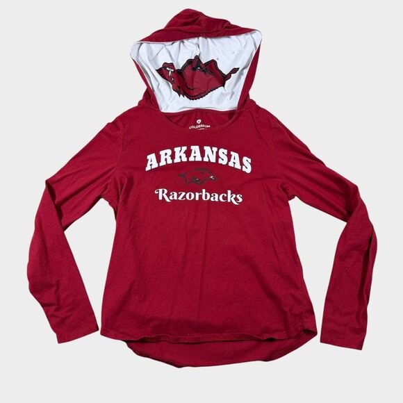 Colosseum Athletics Tops - Colosseum Arkansas Razorbacks Womens Medium Red Pullover Hoodie Sweatshirt NCAA